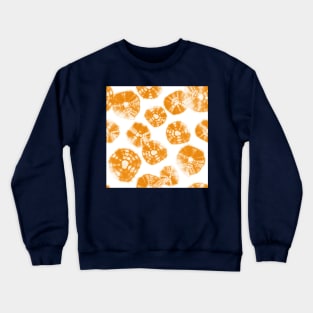 Shibori Kumo orange dots over white Crewneck Sweatshirt